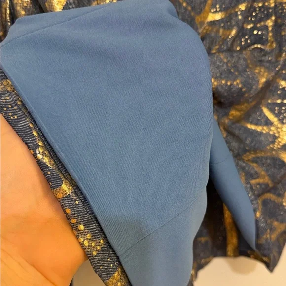 Joseph Ribkoff Gold and Navy Patterned Jacket - Picture 6 of 7